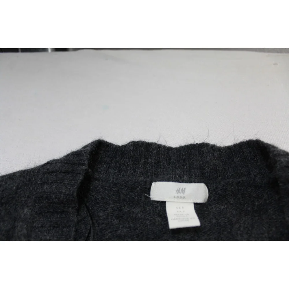 H&M Cardigan Women Small Gray Excellent Open Front Ribbed Knit L.O.G.G. Sweater